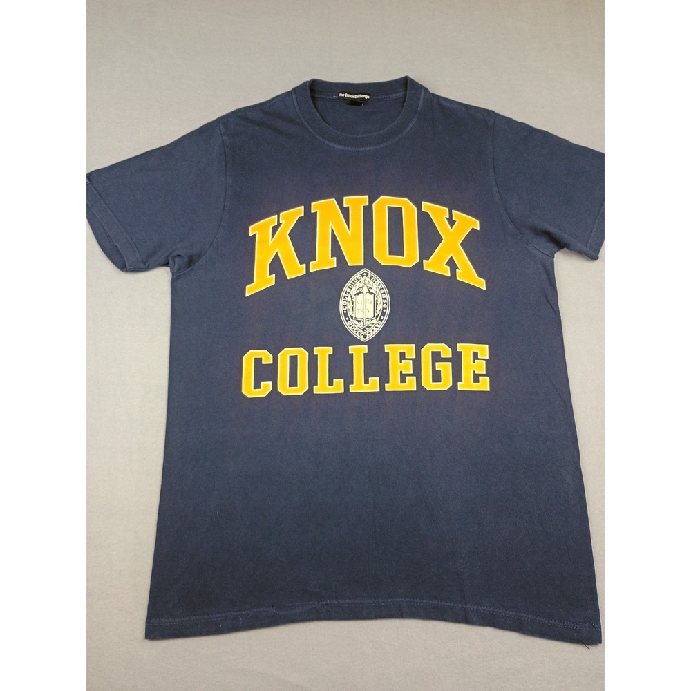 The Cotton Exchange Knox College T-Shirt Navy Blue Yellow USA Made Mens Medium